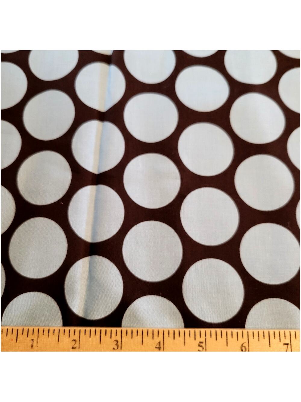 Brother Sister Design Studio Fabric 1 Yard x 43" Brown Blue Dot Cotton Quilting